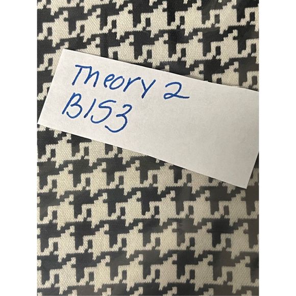 Theory Pants Treeca Winhall Women Size 2 Houndstooth Black White Ankle - Picture 11 of 15